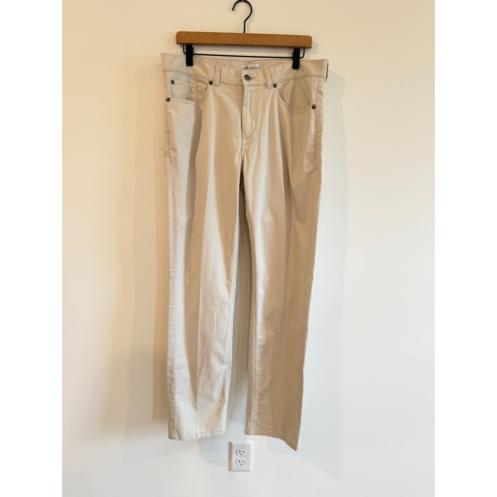 Peter Millar Twill Pants Men Beige 5 Pocket Soft Touch Pima Blend ME0B47 35X32